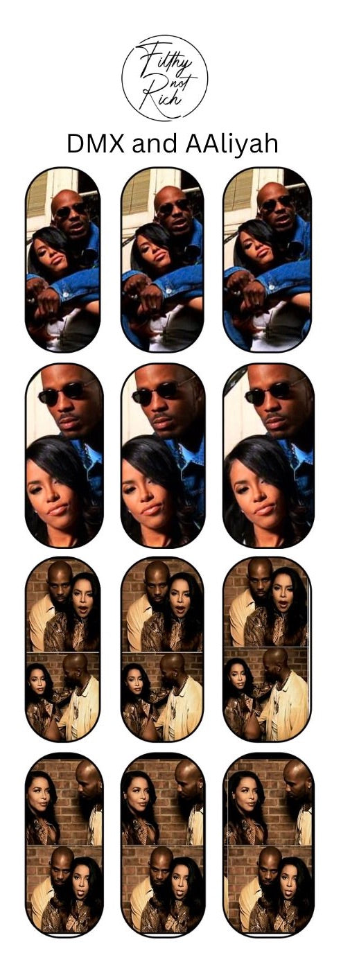 DMX and AAliyah Nail decals