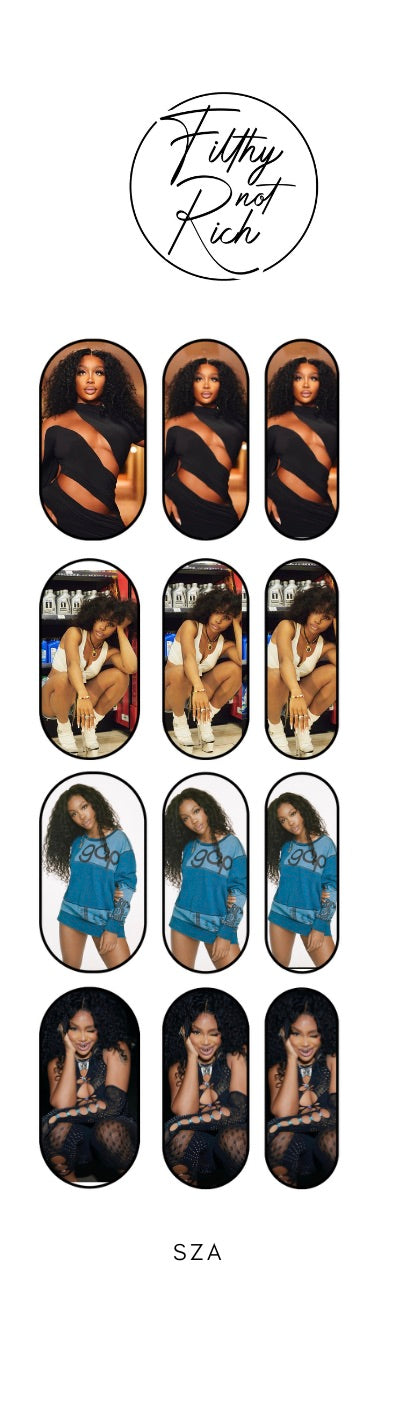 SZA nail decals